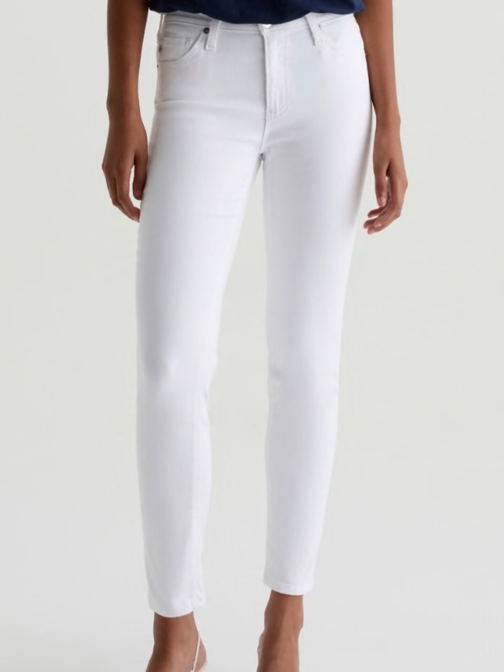 AG‎ Adriano Goldschmied The Prima Cigarette Leg White Jeans 30R Women’s